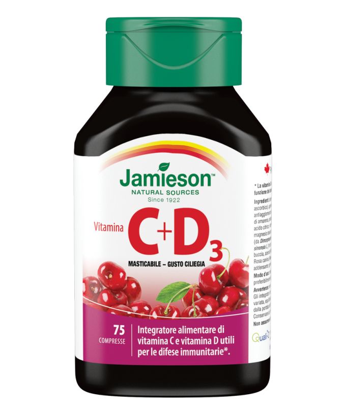 Jamieson Vitamina C+D3 masticabile Ciliegia